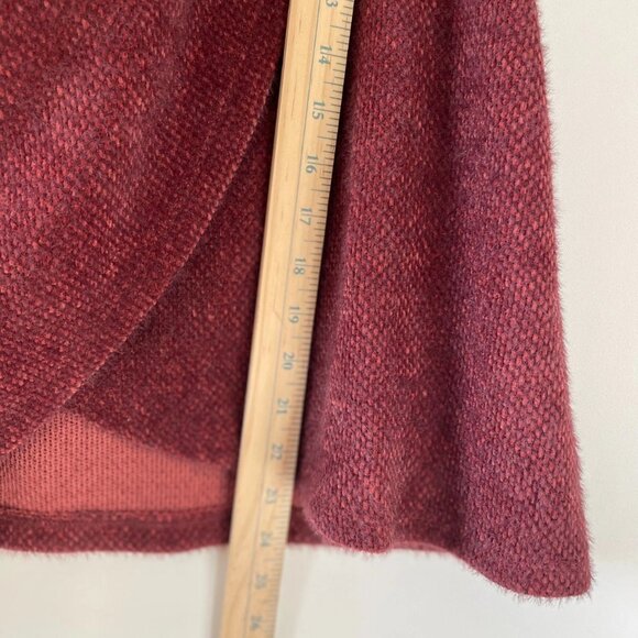 NWT Maurices Womens Maroon Red Draped Front Tunic Cardigan Sweater Size X-Large - Picture 8 of 10